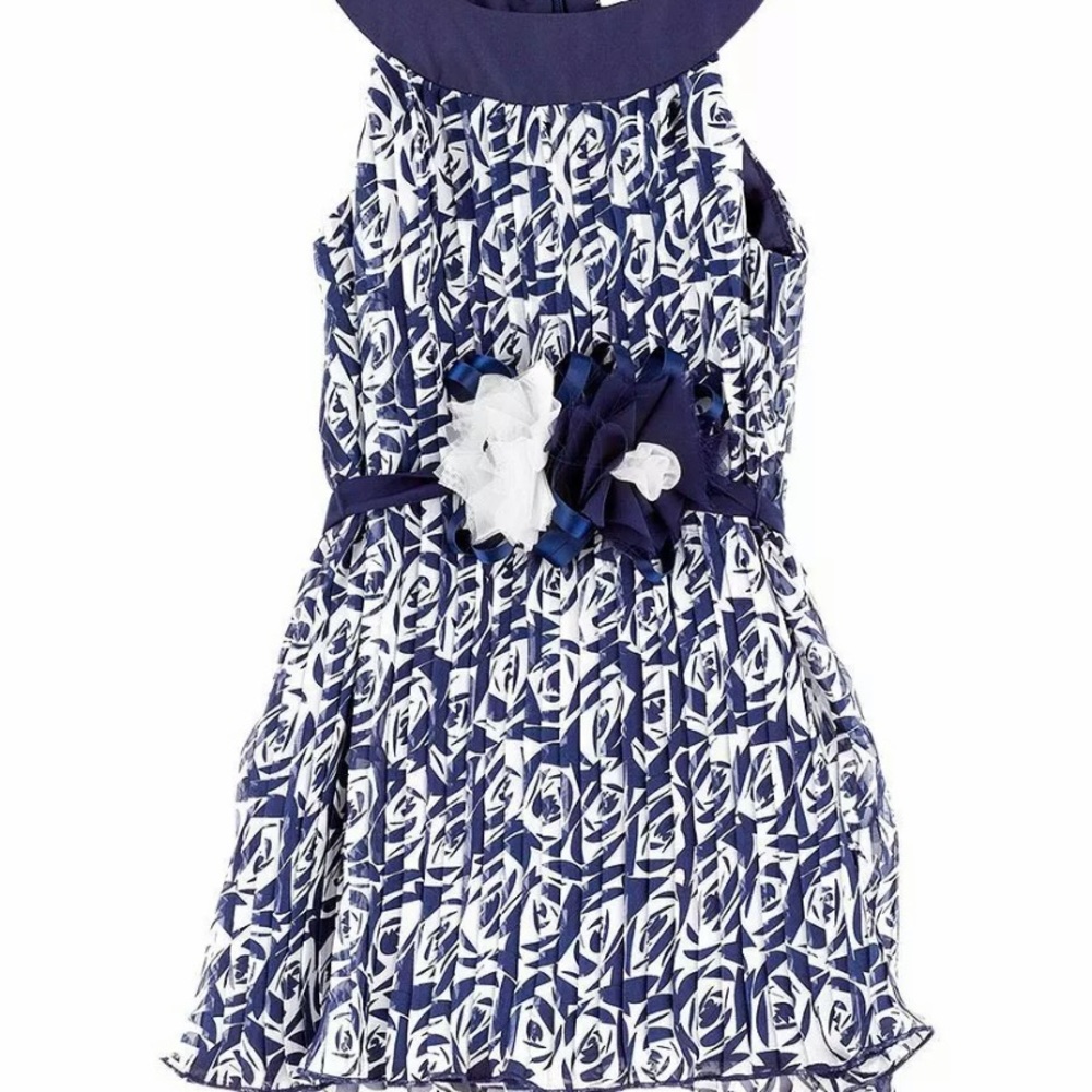 Artigli Italian designer dress blue/white size 6 T